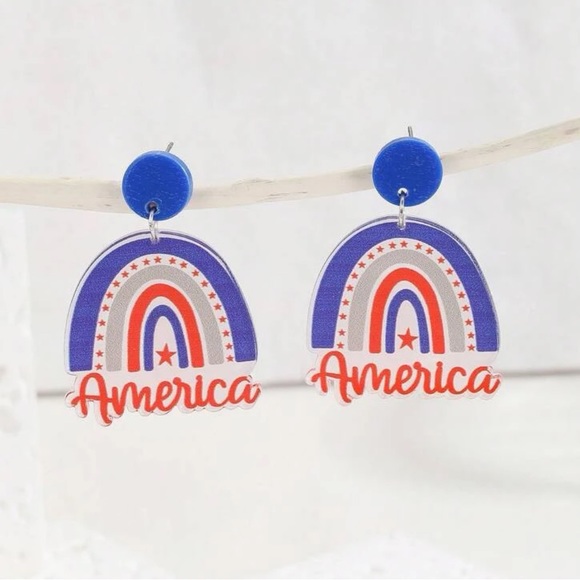 Red White and Blue America Earrings - Picture 2 of 5